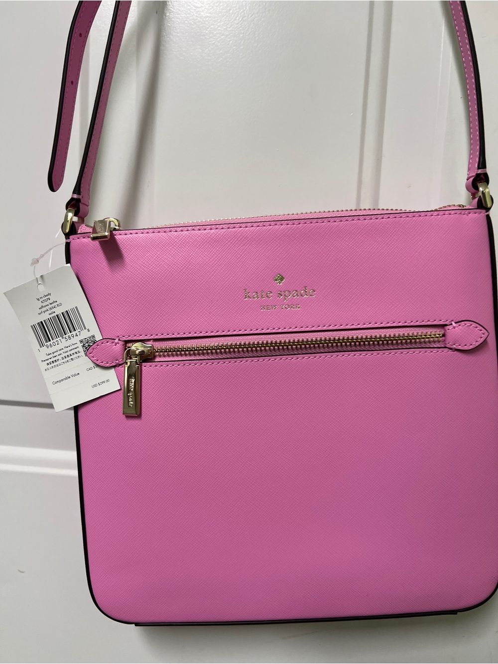 kate spade Pink Sadie saffiano Leather Crossbody with Gold Hardware NWT